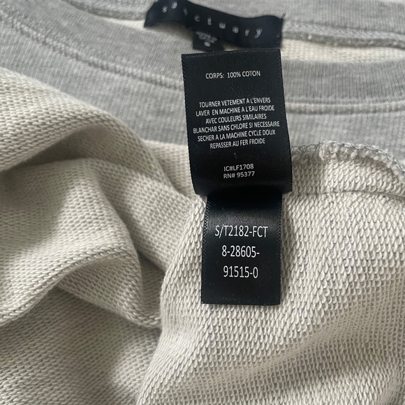 Sanctuary Anthropologie Women's Bow Tie Light Gray Sweatshirt, Size Small - Picture 7 of 11